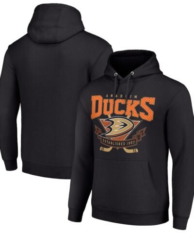 Anaheim Ducks Starter Team Logo Graphic Fleece Tri-Blend Pullover Hoodie - Black