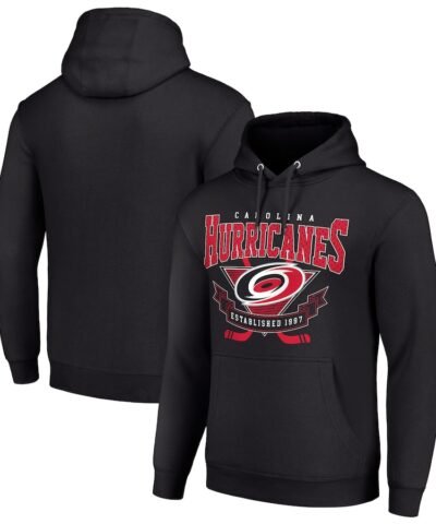 Carolina Hurricanes Starter Team Logo Graphic Fleece Tri-Blend Pullover Hoodie - Black