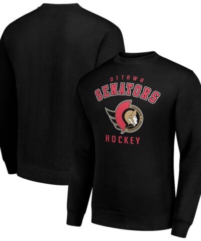 Ottawa Senators Men's Starter Team Logo Fleece Pullover Sweatshirt - Black