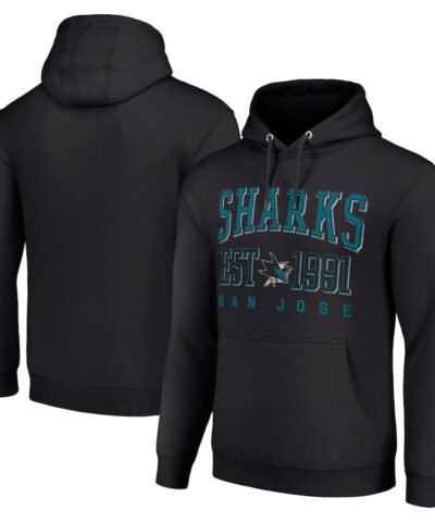 San Jose Sharks Starter  Graphic Pullover Hoodie - Black