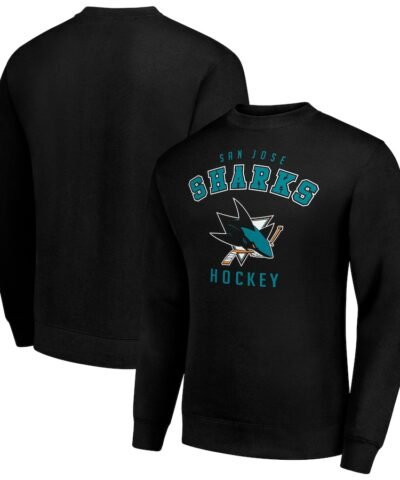 San Jose Sharks Men's Starter Team Logo Fleece Pullover Sweatshirt - Black