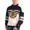 Boston Bruins Starter Defense Fleece Crewneck Pullover Sweatshirt - White