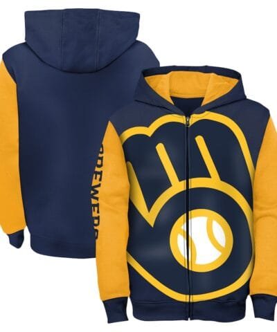 Milwaukee Brewers Toddler Postcard Full-Zip Hoodie - Navy