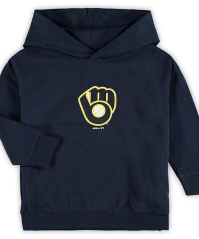 Milwaukee Brewers Toddler Primary Logo Team Pullover Hoodie - Navy