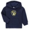 Milwaukee Brewers Toddler Team Primary Logo Fleece Pullover Hoodie - Navy