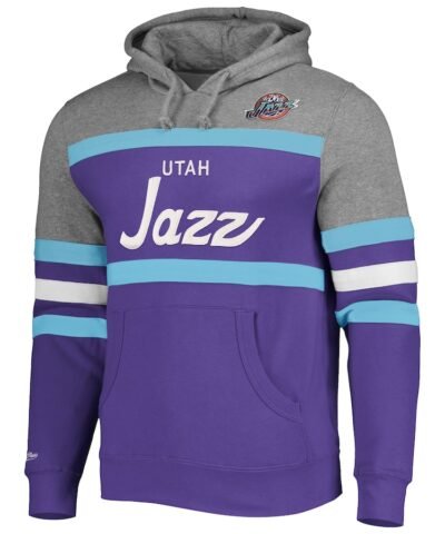 Utah Jazz NBA Head Coach Hoodie By Mitchell & Ness - Purple - Mens