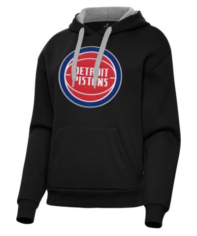 Detroit Pistons Antigua Women's Victory Pullover Hoodie - Black
