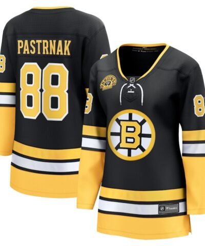 David Pastrnak Boston Bruins Fanatics Women's 100th Anniversary Premier Breakaway Player Jersey - Black
