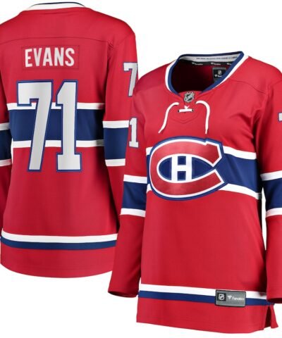 Jake Evans Montreal Canadiens Fanatics Women's Home Breakaway Player Jersey - Red