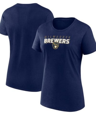 Milwaukee Brewers Fanatics Women's Lean T-Shirt - Navy