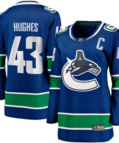Quinn Hughes Vancouver Canucks Fanatics Women's Home Breakaway Player Jersey - Blue