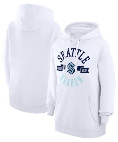 Seattle Kraken G-III 4Her by Carl Banks Women's City Graphic Fleece Pullover Hoodie - White