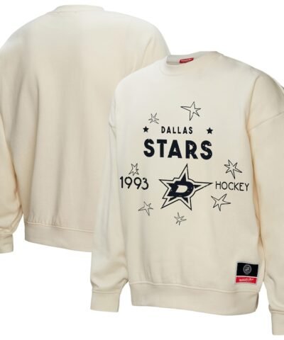 Dallas Stars Mitchell & Ness Women's Logo 3.0 Pullover Sweatshirt - Cream