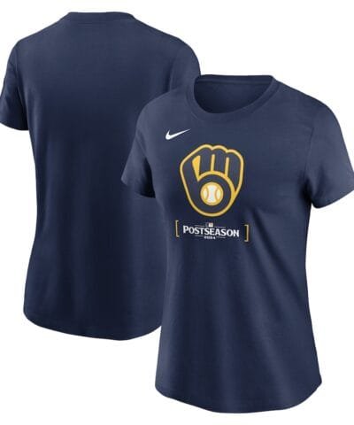 Milwaukee Brewers Nike Women's 2024 MLB Postseason Authentic Collection T-Shirt - Navy