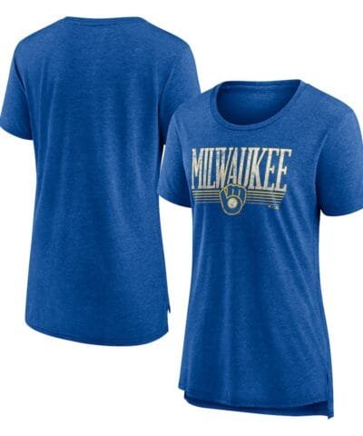 Milwaukee Brewers Women's Toppler Tri-Blend T-Shirt - Royal