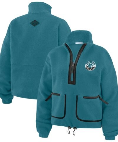 San Jose Sharks WEAR by Erin Andrews Women's Polar Fleece Half-Zip Jacket - Teal