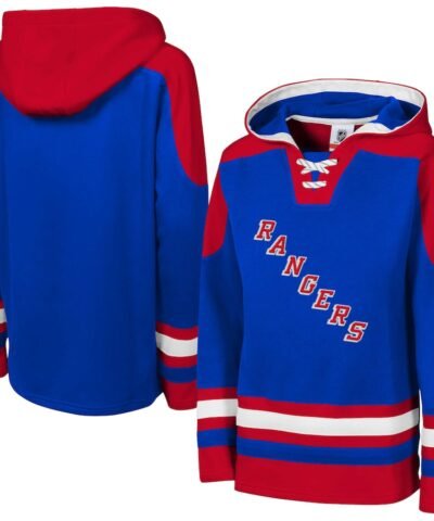 New York Rangers Youth Ageless Must Have Home V-Neck Pullover Hoodie - Blue