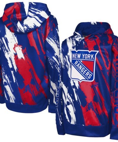 New York Rangers Youth Master Snipe Pullover Hoodie - Blue