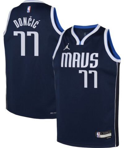 Luka Doncic Dallas Mavericks Jordan Brand Youth Swingman Jersey - Statement Edition - Navy