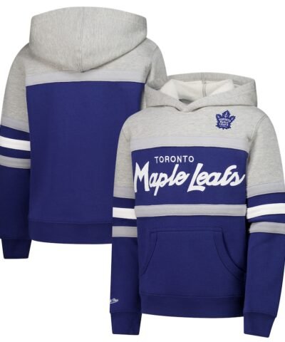 Toronto Maple Leafs Mitchell & Ness Youth Head Coach Pullover Hoodie - Blue