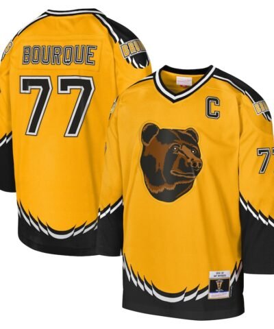 Ray Bourque Boston Bruins Mitchell & Ness Youth 1996-97 Blue Line Captain Patch Player Jersey - Gold
