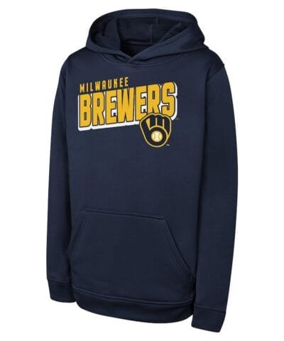 Milwaukee Brewers Youth Cyber Punk Pullover Hoodie - Navy