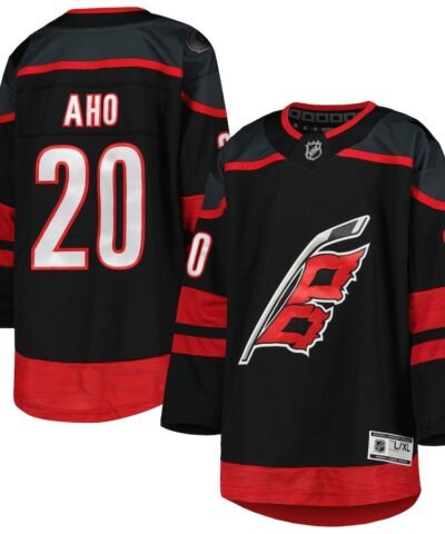 Sebastian Aho Carolina Hurricanes Youth Home Premier Player Jersey - Black