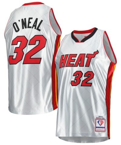 Shaquille O'Neal Miami Heat Mitchell & Ness 2005/06 Hardwood Classics 75th Anniversary Swingman Jersey - Platinum
