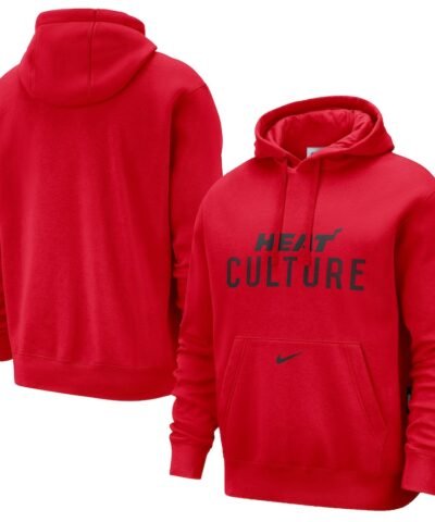 Miami Heat Nike 2024/25 City Edition Essential Club Pullover Hoodie - Red