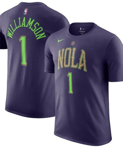 Zion Williamson New Orleans Pelicans Nike 2024/25 City Edition Name & Number T-Shirt - Purple