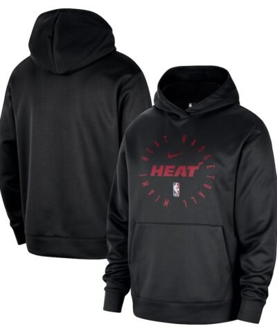 Miami Heat Nike 2024/25 Spotlight On-Court Practice Performance Pullover Hoodie - Black