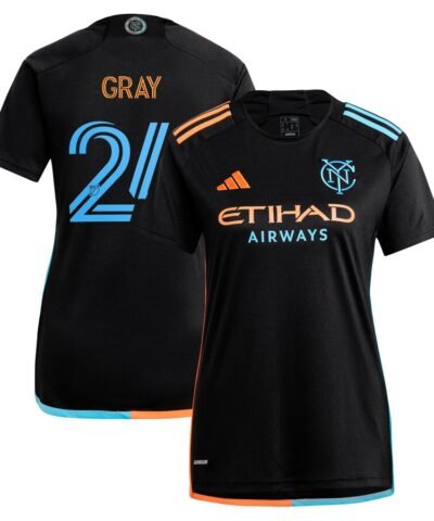 Tayvon Gray New York City FC adidas Women's 2024 24/7 Kit Replica Player Jersey - Black