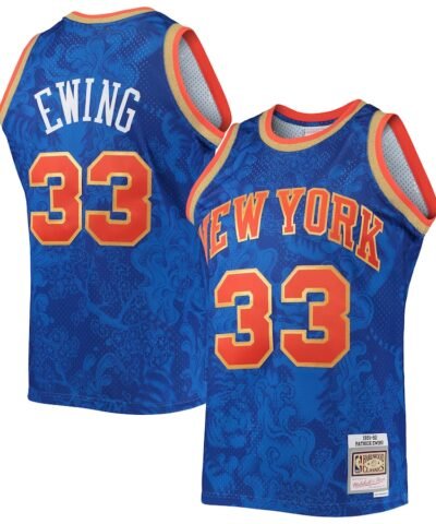 Patrick Ewing New York Knicks Mitchell & Ness Hardwood Classics 1991/92 Lunar New Year Swingman Jersey - Blue
