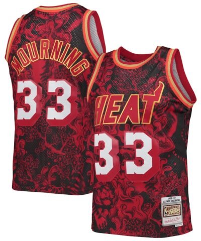 Alonzo Mourning Miami Heat Mitchell & Ness Hardwood Classics 1996/97 Lunar New Year Swingman Jersey - Red