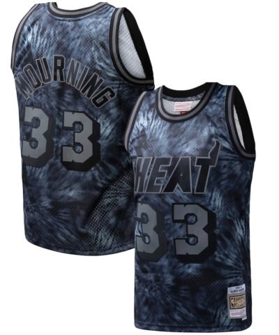 Alonzo Mourning Miami Heat Mitchell & Ness Hardwood Classics 1996/97 Tie-Dye Swingman Jersey - Black