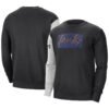 New York Knicks Nike Courtside Versus Force & Flight Pullover Sweatshirt - Black/Heather Gray