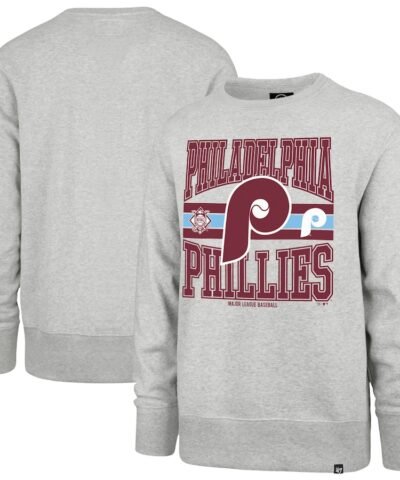 Philadelphia Phillies '47 Letters Headline Pullover Sweatshirt - Gray