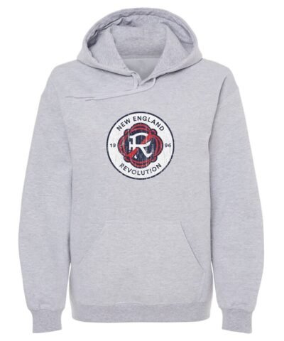 New England Revolution 500 Level Distressed Primary Logo Pullover Hoodie - Gray