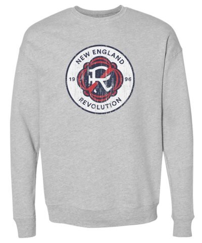 New England Revolution 500 Level Primary Logo Pullover Sweatshirt - Heather Gray