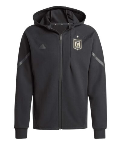 LAFC adidas 2024 Anthem Travel Raglan Sleeve Full-Zip Jacket - Black