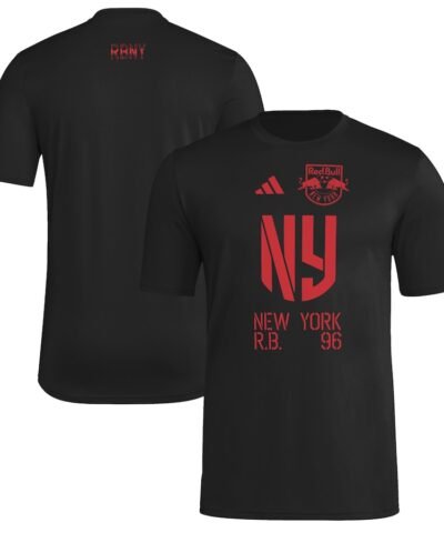 New York Red Bulls adidas 2025 Jersey Hook AEROREADY T-Shirt - Black