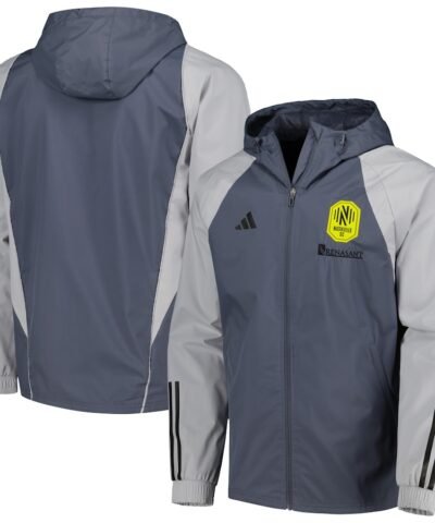 Nashville SC adidas All-Weather Raglan Hoodie Full-Zip Jacket - Charcoal