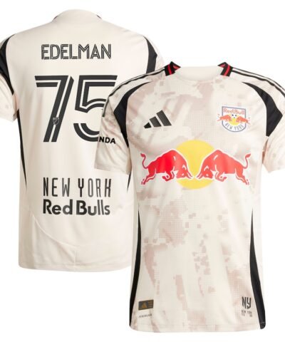 Daniel Edelman New York Red Bulls adidas 2025 Stone Kit Authentic Player Jersey - Tan