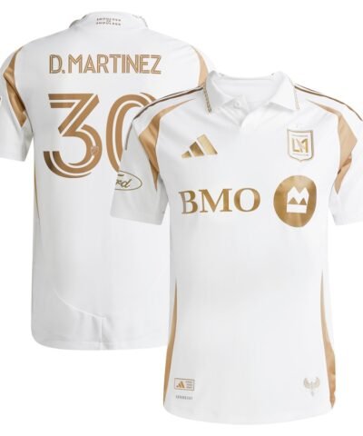 David Martinez LAFC adidas 2025 Secondary Authentic Player Jersey - White