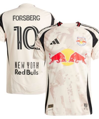 Emil Forsberg New York Red Bulls adidas 2025 Stone Kit Authentic Player Jersey - Tan