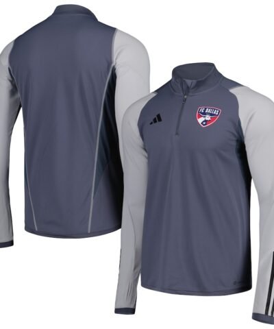 FC Dallas adidas 2024 On-Field AEROREADY Quarter-Zip Training Top - Gray
