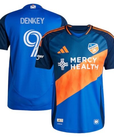 Kévin Denkey FC Cincinnati adidas 2025 Orange and Blue Legacy Kit Authentic Player Jersey - Blue
