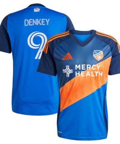 Kévin Denkey FC Cincinnati adidas 2025 Orange and Blue Legacy Kit Replica Player Jersey - Blue