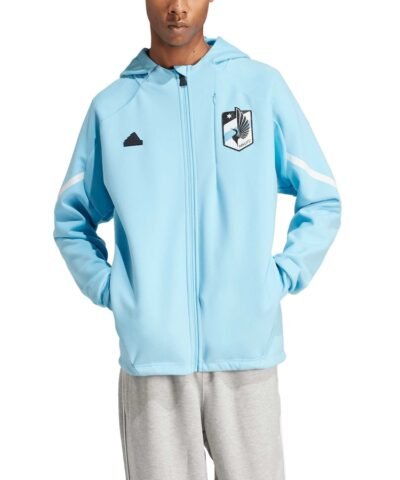 Minnesota United FC adidas 2024 Anthem Travel Raglan Sleeve Full-Zip Jacket - Light Blue