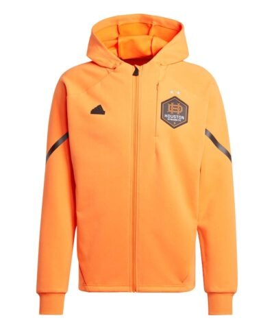 Houston Dynamo FC adidas 2024 Anthem Travel Raglan Sleeve Full-Zip Jacket - Orange